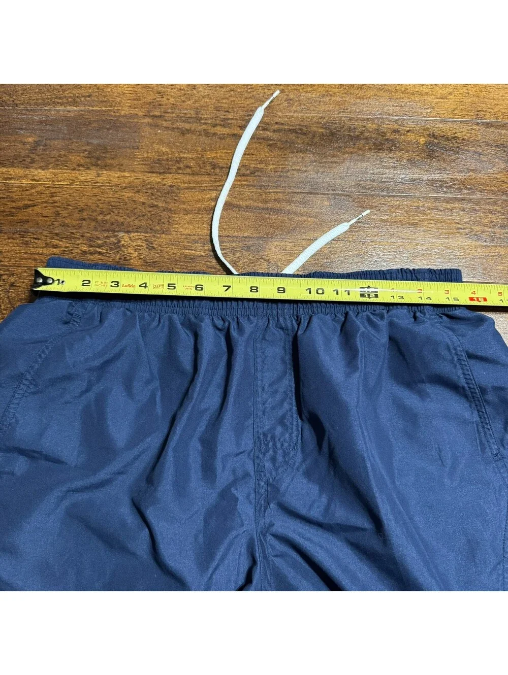 Y2K Nike Mens Swim Shorts Navy Board Shorts Mesh Lined Trunk Sz L Logo Pockets